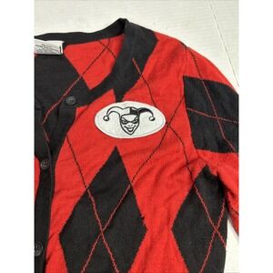 Harley Quinn Sweater Cardigan Buttons Women's Small DC Comics‎ - 303